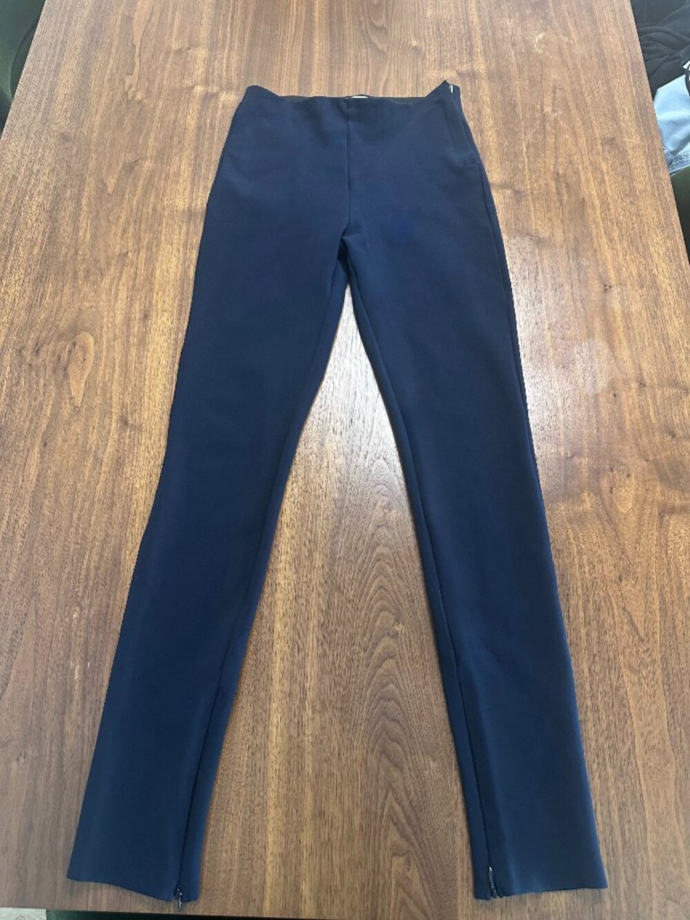 Scanlan Theodore Navy Slim-Fit Ankle Zip Tailored Trousers